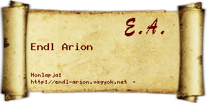 Endl Arion névjegykártya